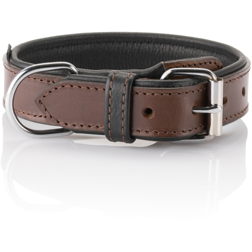 Knuffelwuff Soft Leather Dog Collar with Buckle Protection Detroit  30-38cm, 3.2cm