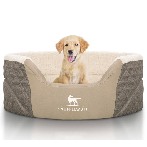 Knuffelwuff Orthopaedic Dog Bed with High Foam Edges Lena M-L 70 x 50cm Brown/Beige