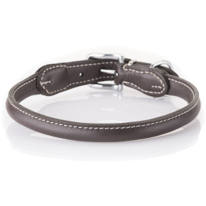 Knuffelwuff Soft Leather Round Dog Collar Hoopa Brown,...