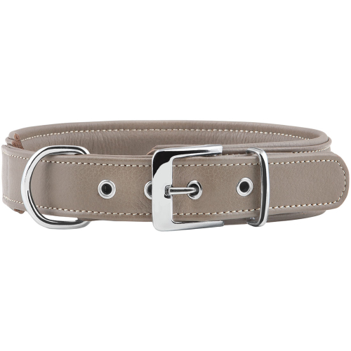 Knuffelwuff Soft Leather Dog Collar Glendale Stone, 33-40cm, 4cm