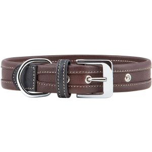 Knuffelwuff Soft Leather Dog Collar Midpines Brown,...