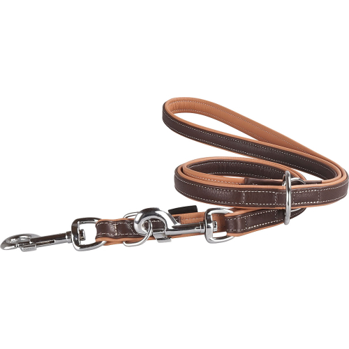 Knuffelwuff Adjustable Soft Leather Dog Lead Arcadia Brown, Length 200cm, Width 1.5cm
