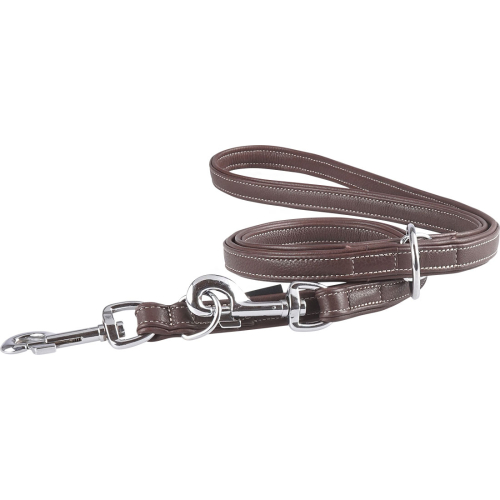 Knuffelwuff Adjustable Soft Leather Dog Lead Midpines Brown, Length 200cm, Width 2.0cm