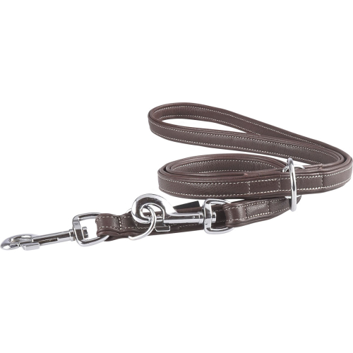 Knuffelwuff Adjustable Soft Leather Dog Lead Glendale Brown, Length 200cm, Width 2.0cm