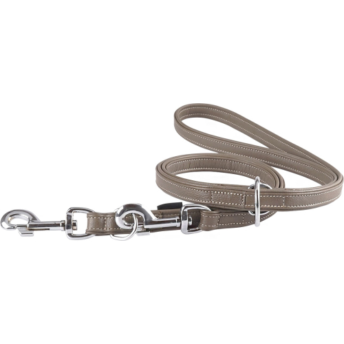 Knuffelwuff Adjustable Soft Leather Dog Lead Glendale Stone, Length 200cm, Width 2.0cm