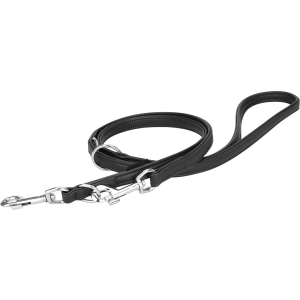 Knuffelwuff Adjustable Soft Leather Dog Lead Plus Black