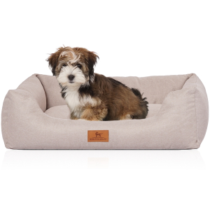 Knuffelwuff Velour Dog Bed Emma with Fine Hand-Woven...