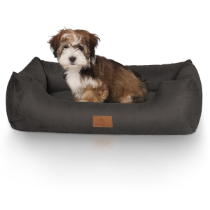 Knuffelwuff Velour Dog Bed Dreamline M-L 85 x 63cm Black