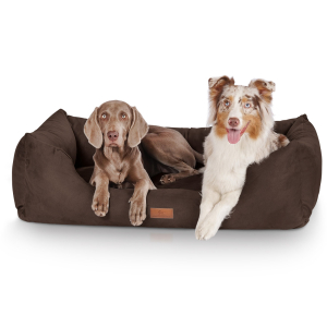 Knuffelwuff Velour Dog Bed Dreamline XL 105 x 75cm Brown