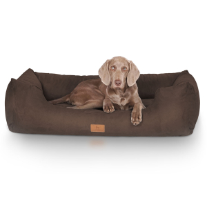 Knuffelwuff Velour Dog Bed Dreamline XL 105 x 75cm Brown