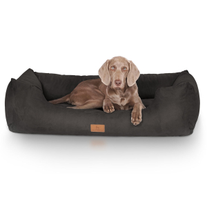 Knuffelwuff Velour Dog Bed Dreamline XL 105 x 75cm Black