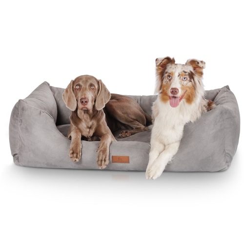 Knuffelwuff Velour Dog Bed Dreamline XL 105 x 75cm Grey