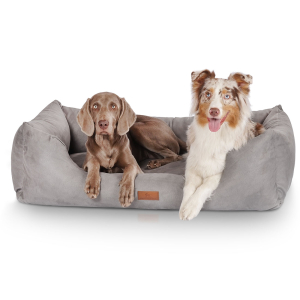Knuffelwuff Velour Dog Bed Dreamline XL 105 x 75cm Grey