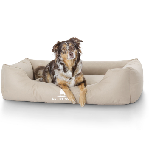 Knuffelwuff Water-Resistant Dog Bed Finlay XL 105 x 75cm Beige