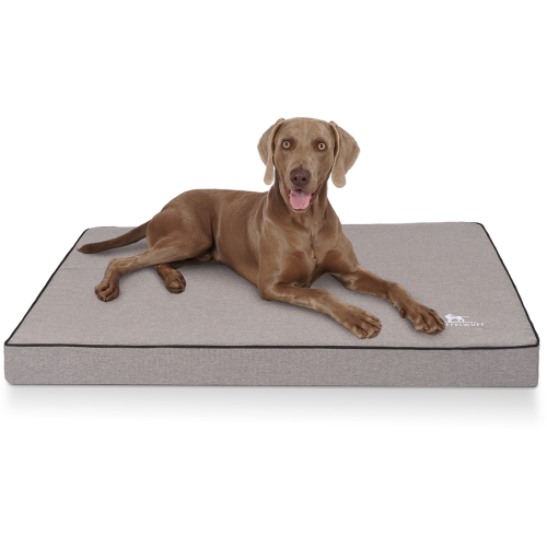 Nantucket orthopaedic dog mat made of velour with the characteristics of a hand-woven material, XL, 100 x 70 cm, grey