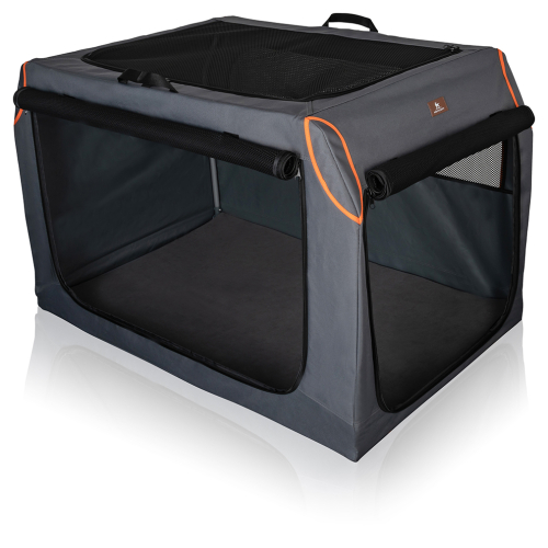 Knuffelwuff Alverstone foldable dog crate and in-car transport box with aluminium frame for the boot, M, 61 x 46 x 43 cm