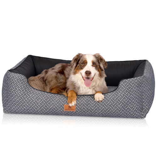 Knuffelwuff Sanford orthopaedic designer dog bed, M – L, 85 x 63 cm, black