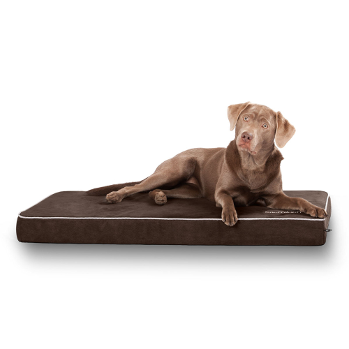 Knuffelwuff Maui dog mat made of velour with 9 cm foam, brown, L, 78 x 65