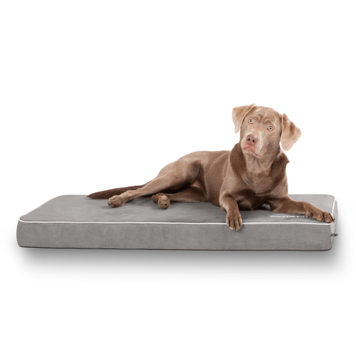 Knuffelwuff Maui dog mat made of velour with 9 cm foam, grey, XXL, 110 x 66