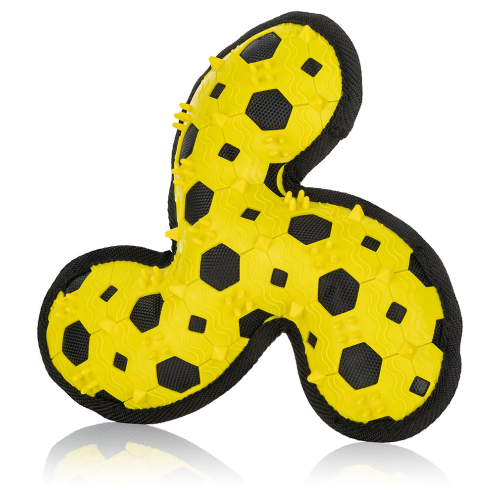 Knuffelwuff Tri Flyer Yellow dog toy made of rubber and fabric