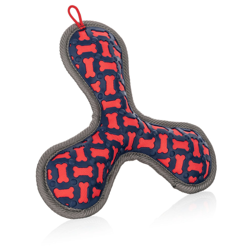 Knuffelwuff Tri Flyer Red dog toy made of rubber and fabric