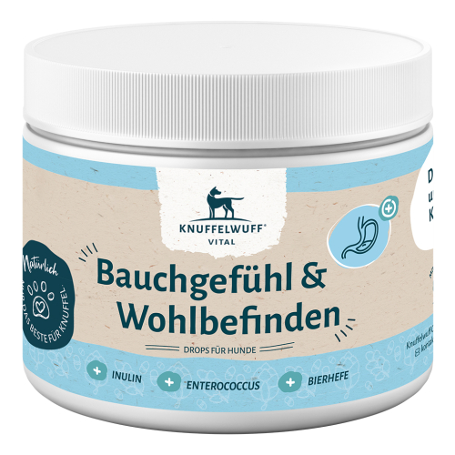Knuffelwuff VITAL Healthy Gut and Wellbeing – healthy gut bacteria – probiotics with inulin, brewer’s yeast and enterococcus to support intestinal cleansing