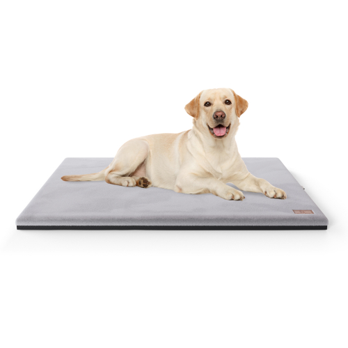 Knuffelwuff Berrith cosy orthopaedic dog mat made of soft faux rabbit fur, 60 x 40 cm, grey